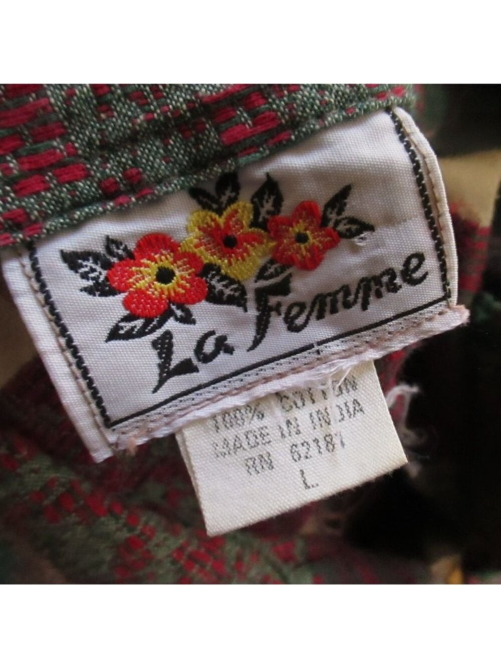 True Vintage Top Large Cottage Core Granny La Femme India Padded Blouse 1980s